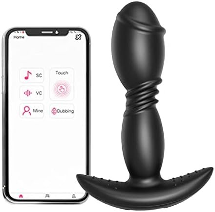 Thrusting Anal Plug Vibrator,Vibrating Butt Plug With App & Remote Control,Anal Plug Prostate Stimulor Toys,With 10 Thrusting & Vibrating Modes,Waterproof,Adult Sex Toys For Couple