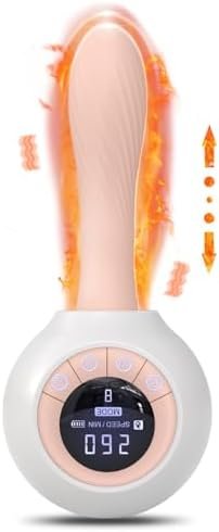 Realistic Thrusting Dildo For Women, Sex Machine Automatic Heating Thrusting Vibrator With 10 Telescopic & Vibration, Remote Control G Spot Vibrator Clitoral Anal Dildo Machine Adult Sex Toys (Pink)