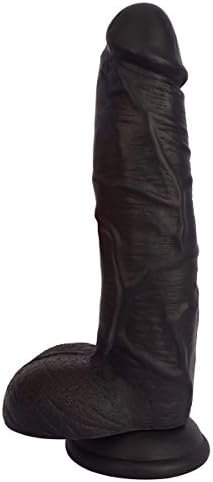 Lynx 9 Inch Dildo With Balls - Black - Image 2