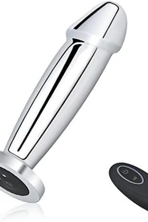 Vibrating Anal Plug Dildo With Remote Control, Rechargeable Metal Butt Plug Prostate Massager With 10 Modes, Magnetic Suction Charging Anal Vibrator Adult Sex Toys For Men Women And Couples (S)