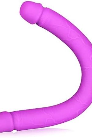 Realistic Double-Ended Dildo Silicone Double Sided Dildo With Vivid Glans Double Dong Penis For Vaginal Anal Sex Adult Sex Toy For Lesbian Gay Women Men (S) Purple