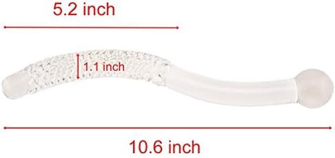 Wowlife Super Length Glass Dildo Wand Crystal Glass Anal Dildo Plug Penis (Happy) - Image 2