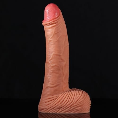 2.6'' Diameter Extra Large Dildo, 13.5'' Realistic Dual Density Dildo With Suction Cup For Male Anal Dildo, Huge Thick Silicone Dildos Giant Penis Sex Toys For Female G Spot Stimulate