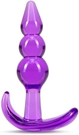 Blush B Yours Triple Beaded See Through Soft Flexible Easy Insertion Comfortable Butt Plug - 3 1/4 Inch Anchor Base Fragrance Free Easy To Clean Adult Toys - Sex Toy For Women Men Couples - Purple - Image 2