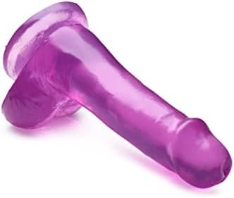 Lynx 6 Inch Ice Dildo With Balls - Purple - Image 2