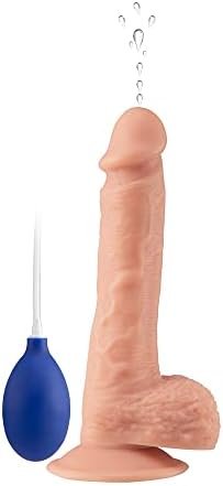 Leqc Realistic Squirting Dildo Ejaculating Penis For Beginners With Strong Suction Cup For Hands-Free Play,Soft Dildo With Curved Shaft And Balls For Women G-Spot And Anal Prostate Play 8.47 Inch