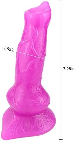 Romi Realistic Dildo Artificial Wolf Penis G-Spot Stimulation Prostate Massager Anal Butt Plug For Women Men Couples (Purple) - Image 3