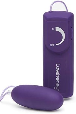 Lovehoney Wickedly Powerful Vibrating Egg For Women - Smooth 2.5 Inch Multispeed Bullet Vibrator - 31 Inch Wired Remote Control Love Egg For Couples - Purple
