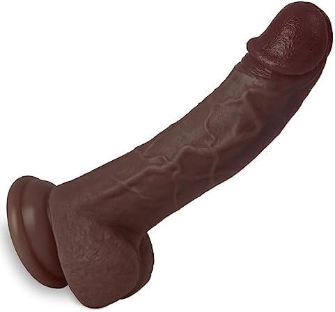 Sex Toys Dildo Realistic Silicone Dildo, Safety Material For Clitoral Vagina And Anal Stimulation With Strong Suction Cups, Sex Adult Toys For Women And Couple 7.8 Inch (Brown)