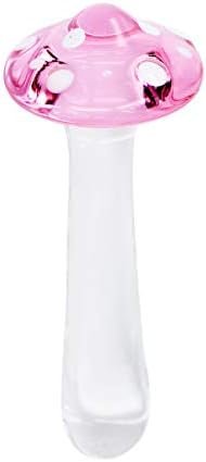 Anal Plug Butt Plugs Trainer, Smooth Glass Mushroom Pleasure Wand Dildos (Green)