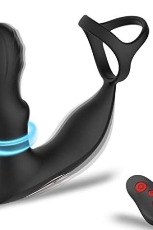 4 In 1 Anal Vibrator Prostate Massagers With 360ยฐ Rotating Anal Butt Plug Stimulator And Cock Rings, Remote Control 7 Rotating Speed & Vibrating, Adult Sex Toy For Men Women Or Couples