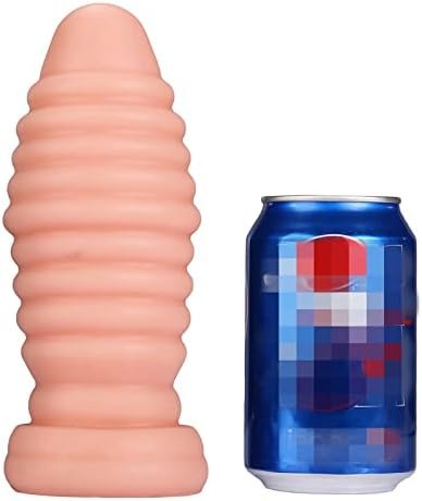 Aptitan Large Ribbed Anal Plug Big Butt Plug Anus Stimulator Anal Training Toy For Advanced Men Women (Flesh)