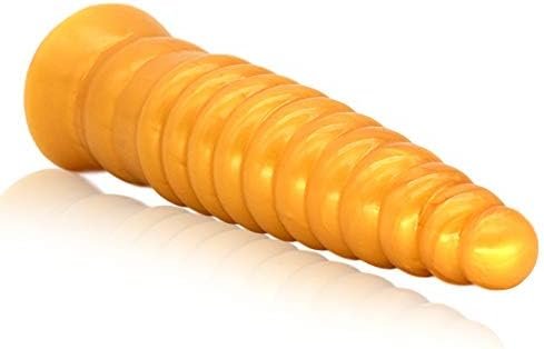 Silicone Anal Plug Dildo Butt Plug With Strong Suction Cup Flexible Penis For Vaginal Butt G-Spot Prostate Play (Gold) - Image 2