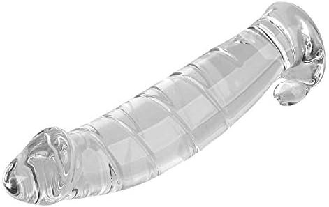 Epichao Realistic Swirl Glass Dildo Crystal Dildo Glass Wand G-Spot Stimulation Stimulator With Testicles - Image 3