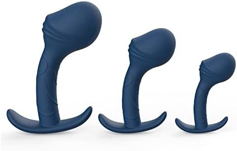Anal Plug Training Sets๏ผXinbale Butt Plug Trainer Kit For Comfortable Long-Term Wear, Pack Of 3 Silicone Anal Plugs Training Set With Flared Base Prostate Sex Toys For Beginners Advanced Users Green