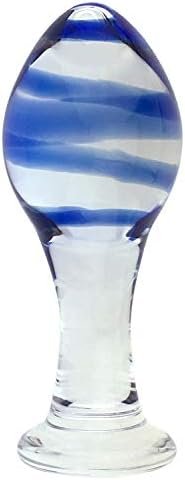 Cchw Glass Pleasure Wand Crystal Ball Anal Plug Anal Butt Personal Massager Blue Stripe Glass Stimulation Butt Plug Toys - Image 2