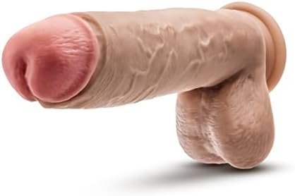 Eden - 10.5 Inch Long Feels Like Skin Realistic Monster Dildo - Huge Advanced Girthy 2.5 Inch Thick Strap On Harness Compatible Suction Cup Hands Free Play - Adult Sex Toy Women Men - Beige - Image 3