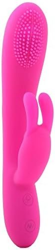 Calexotics Embrace 7-Function Waterproof Silicone Massaging Rabbit With Triple Motors Usb Rechargeable Dual Massager Vibrator, Purple