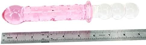 Glass Dildo Anal Butt Plug, Eastern Delights Pink Style Sensuality Crystal Personal Massagers Adult Sex Toys (7.5In Round Base) - Image 2