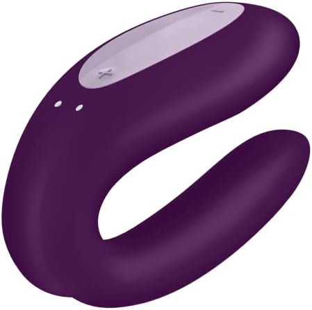 Satisfyer Double Joy Connect App | Partner Vibrator | 2 Strong Power Motors | Waterproof (Ipx7) | Rechargeable Battery | Skin-Friendly Silicone (Violet)