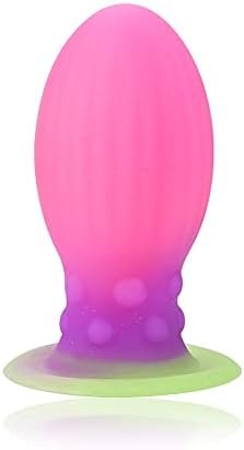 Anal Plug Silicone Anal Sex Anal Plug Anal Massage Plug With Strong Suction Cup Luminous Anal Plug For Male And Female Couples (L)