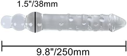 Epichao Large Transparent Double Head Glass Dildo Crystal Penis Female Masturbation With 3 Big Beads Anal Plug Butt Bead Plug (11") - Image 2