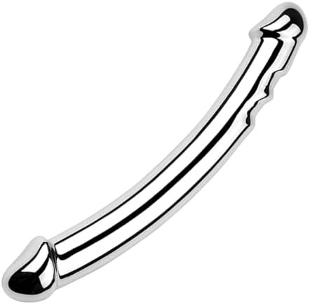Anal Butt Plug Metal Double Ended Dildo Vaginal G-Spot And Anus Stimulator Prostate Massager Stainless Steel Adult Sex Toy For Men, Women, Couples, Gay And Lesbian