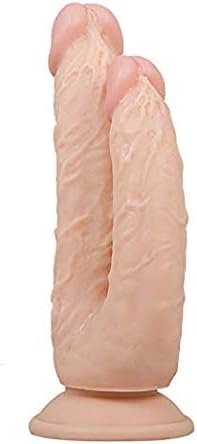 Realistic Dildo Double Head Dildo With Strong Suction Cup Base Big Cock Curved Shaft Dual Dicks For Pussy Vagina Anal Stimulator Female Masturbator Adult Sex Toys Big Dong For Lesbian Gay Couples