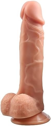 Realistic Dildos For Beginners, 7.9" Big Thick Penis With Strong Suction Cup For Hands-Free Play, Lifelike Huge Silicone Dildo With Ball Fake Penis For Women&Couple