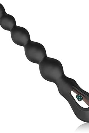 Anal Beads Vibrator, Silicone Anal Butt Plug G-Spot Dildo With 7 Vibration Modes And Ribbed Shaft Adult Sex Toy For Men Women