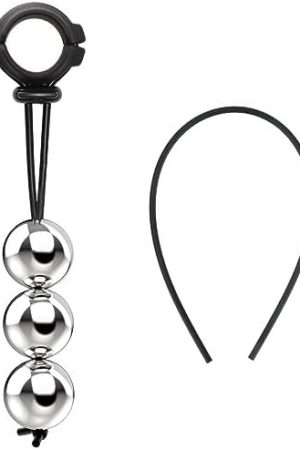 Weight Metal Penis Stretcher Balls, 357G/12.6Oz Heavy Penis Physical Exercise Device For Male Cock Extender Stronger Delay Ejaculation (Two Balls With Extra Belt Replacement)