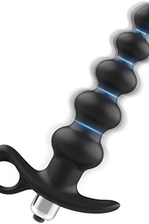 Silicone Vibrating Anal Beads Butt Plug Adults Sex Toy Flexible Small Anal Beads 16 Vibration Modes Graduated Design Anal Vibrator Waterproof Bullet Vibrator For Men, Women And Couples