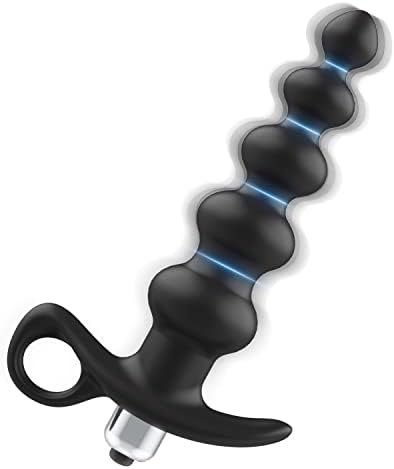 Silicone Vibrating Anal Beads Butt Plug Adults Sex Toy Flexible Small Anal Beads 16 Vibration Modes Graduated Design Anal Vibrator Waterproof Bullet Vibrator For Men, Women And Couples