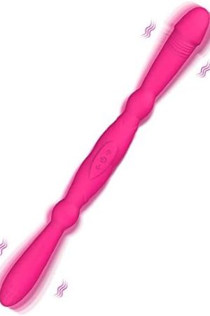 Levett Double Ended Dildos Vibrators16.5 Inch Dildo Adult Sex Toy G-Spot Clitoral Nipples Vaginal Stimulation And Anal Play-7 Adjustable Angles On Both Ends+8 Vibration Modes, Lesbian Couple Sex Toy
