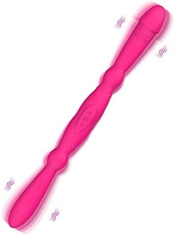 Levett Double Ended Dildos Vibrators16.5 Inch Dildo Adult Sex Toy G-Spot Clitoral Nipples Vaginal Stimulation And Anal Play-7 Adjustable Angles On Both Ends+8 Vibration Modes, Lesbian Couple Sex Toy