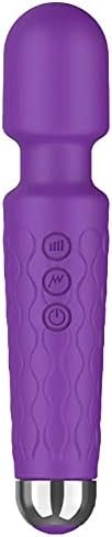 Softtoys Powerful Wand Massager With 8 Speeds 20 Vibration Modes Usb Rechargeable Handheld Cordless Personal Massager Portable Magic For Back Neck Shoulder Body (Purple)