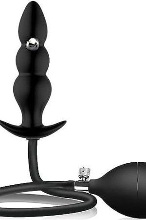 Silicone Inflatable Anal Beads Butt Plug For Adult Male Female And Beginners Sex Toys Vibrating Steel Built-In One Balls(Steel Ball Included) Anal Plug Medical Grade Sex Toys