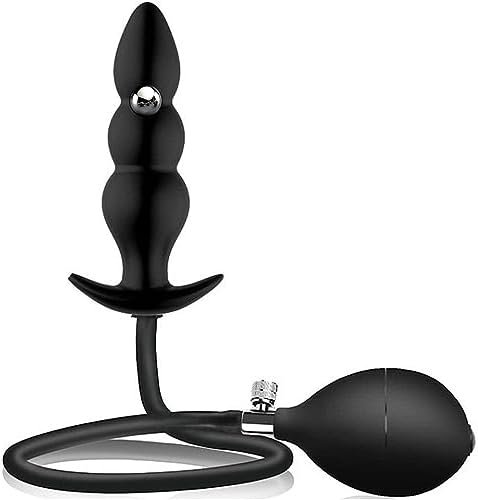 Silicone Inflatable Anal Beads Butt Plug Silicone Anal Plug Grade(Steel Ball Included) For Male Female And Beginners Adult Sex Toys