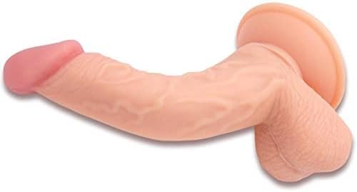 Realistic 7.5" Curved Suction Cup Dildo Veined Shaft And Lifelike Testicles - Image 2
