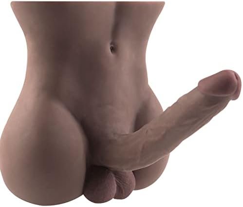 Black Male Sex Doll With Flexible Dildo Realistic Sex Huge 8.3In Cock For Female Masturbation, Male Masturbator Sex Toy For Women Men Gay Couple Adult Sex Doll For Men Sex 6.4Lb