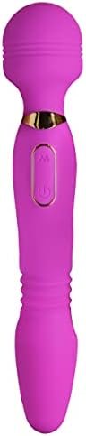 Wand Essentials Ultra Thrust-Her Deluxe Thrusting And Vibrating Premium Silicone Wand For Women Men & Couples. 3 Speeds & 7 Patterns Of Vibration. Waterproof & Usb Rechargeable. Purple