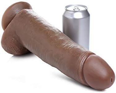 Lynx 12 Inch Dildo With Balls - Brown - Image 2