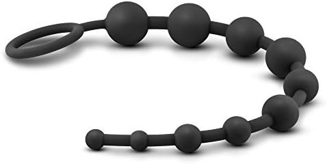 Blush Anal Adventures Platinum Ultrasilk Silicone 10 Beads Graduated Sizes - Beginners Training Smooth Satin Finish Adult Toy - Anal Beads - Sex Toys For Women Men Couples - Black - Image 3