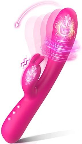 G Spot Vibrator With Heating Function,Waterproof Rabbit Pink Dildo G Spot Sex Toys With 20 Vibration Modes Push Function Masturbation Adult Sex Toys For Woman Sex