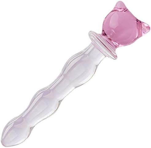 Crystal Glass Pleasure Wand Dildo Penis - Akstore - Half-Moon, Pink