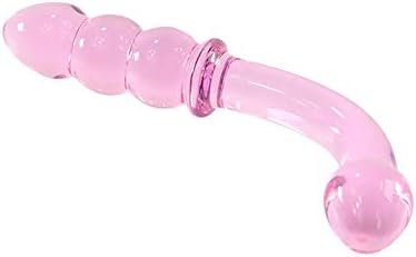 Anal Beads Butt Plug - Double-Ended Glass Anal Plug With Gradient Beads G-Spot Bent Pleasure Wand For Male Female Masturbating (Pink) - Image 3