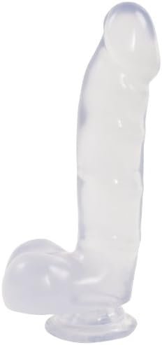 Doc Johnson Jelly Jewels - 7 Inch Dildo With Balls - 5.9" Usable Length And 1.5" Wide - Suction Cup Base - Great For Beginners - Diamond