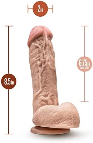 Blush Hung Rider - 8 Inch Realistic Thick Xl Life Like Dildo With Suction Cup Sex Toy For Men Women - Beige - Image 3
