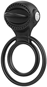 Couple Sexy Toy, Elastic Delay Ring, Vibrating Cock Stretchy Intense Clit Stimulation Premature Ejaculation Lock Vibrator (Black)