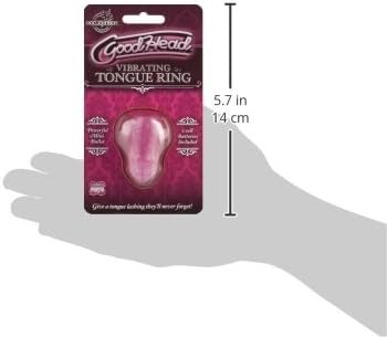 Doc Johnson Goodhead - Vibrating Tongue Ring - One-Size-Fits-All Slip-On Disposable Vibrating Tounge Ring - Pink - Image 3